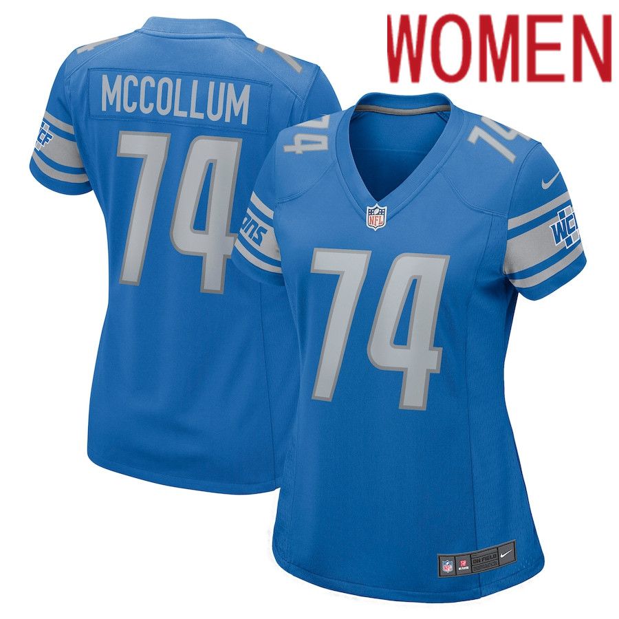 Women Detroit Lions #74 Ryan McCollum Nike Blue Game NFL Jersey->women nfl jersey->Women Jersey